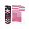 TOWEL TO GO MALIBU Cotton Beach Towel 180x100 cm | Lightweight | Pink | with Gift Box