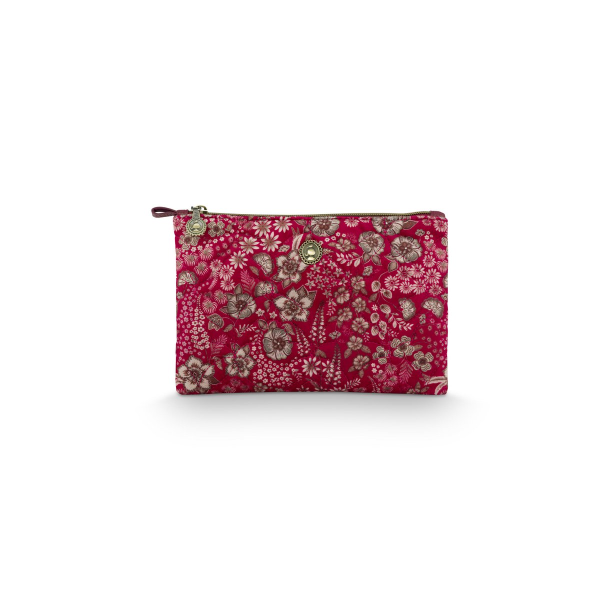 Charly Cosmetic Flat Pouch Medium Quilted Daisy Dreams Red 24x1x15.5cm