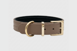 CHURCHILL-HALSKETTE. Kaffee – Hundehalsband aus veganem Leder