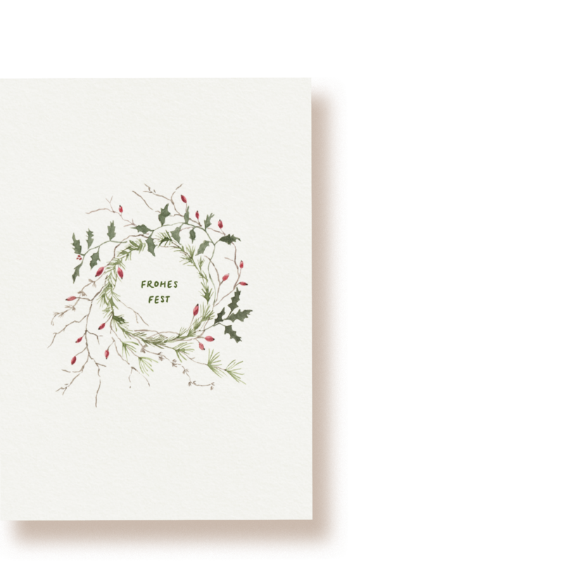 Kerstkrans | ansichtkaart