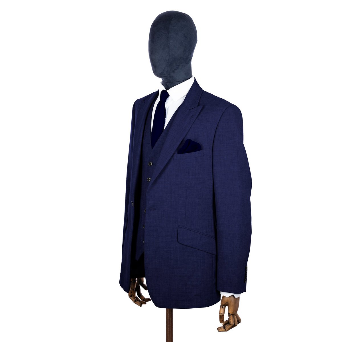 Ensemble cravate et pochette en tricot bleu marine