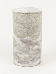 Très longue boîte cylindrique étroite en pierre avec couvercle en pierre naturelle