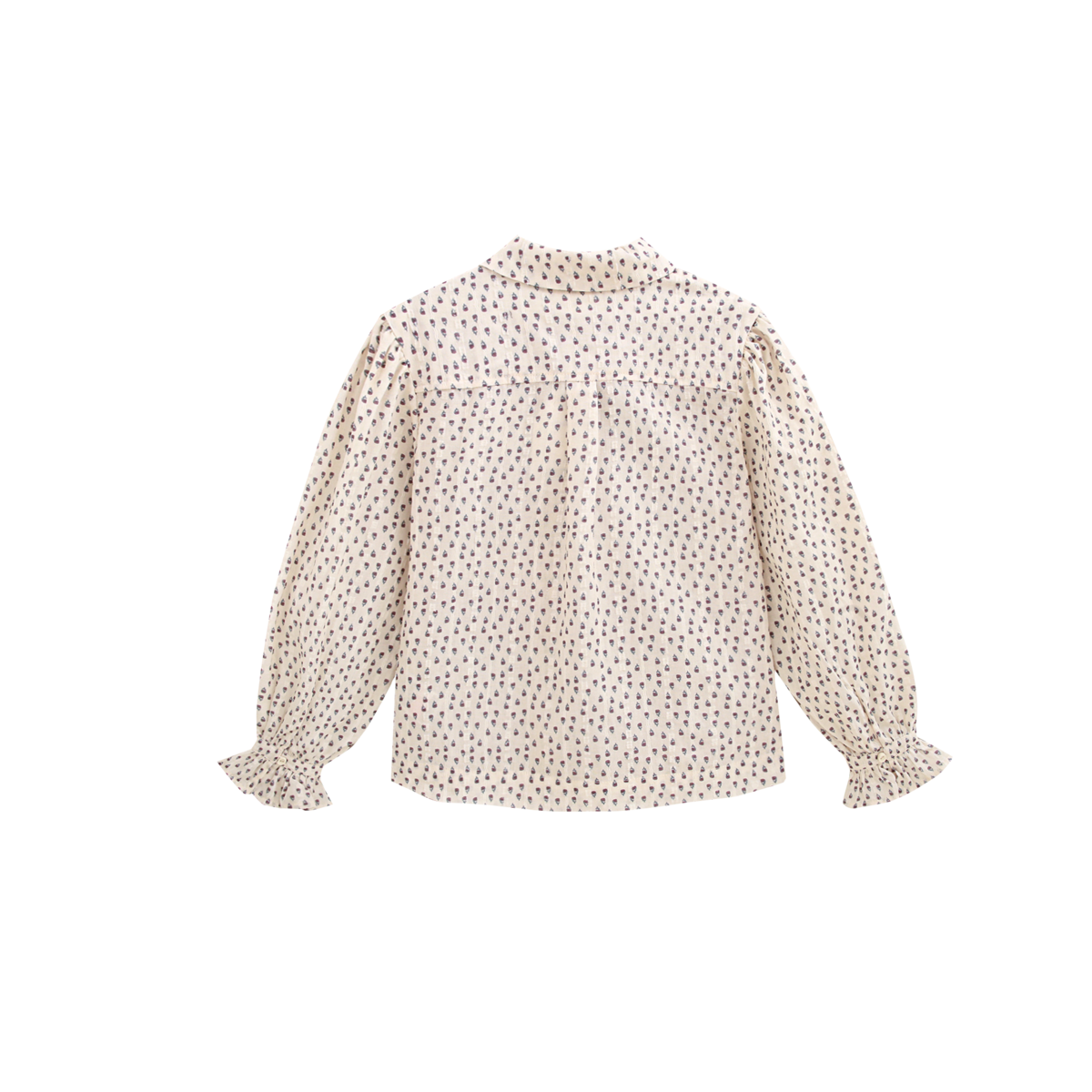 Chemisier fleuri pour fille avec texture et nœud au cou P79-11604155