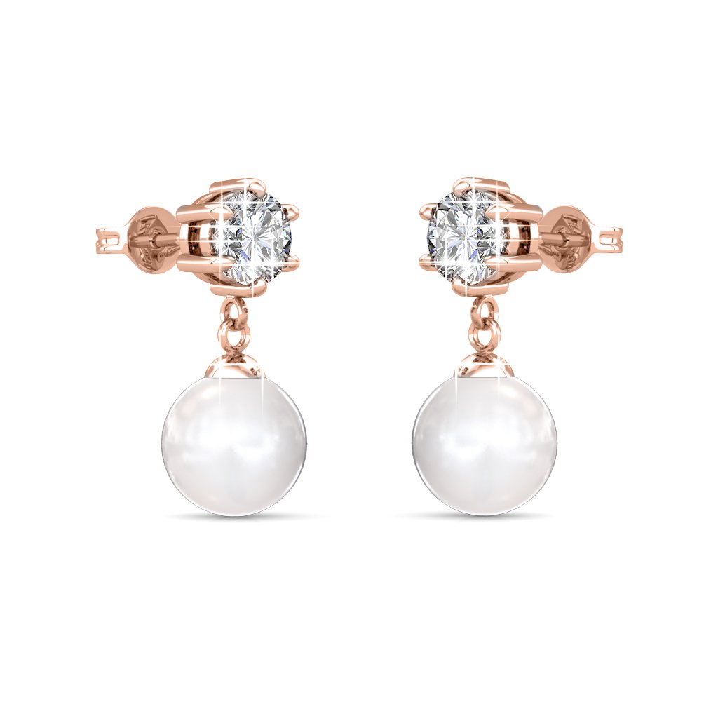 Pendientes Pauline - Oro rosa y Cristal