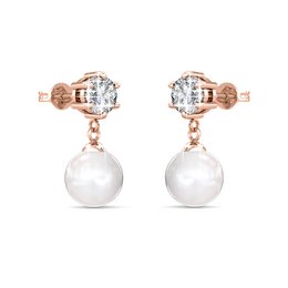 Pauline Earrings - Rose Gold and Crystal