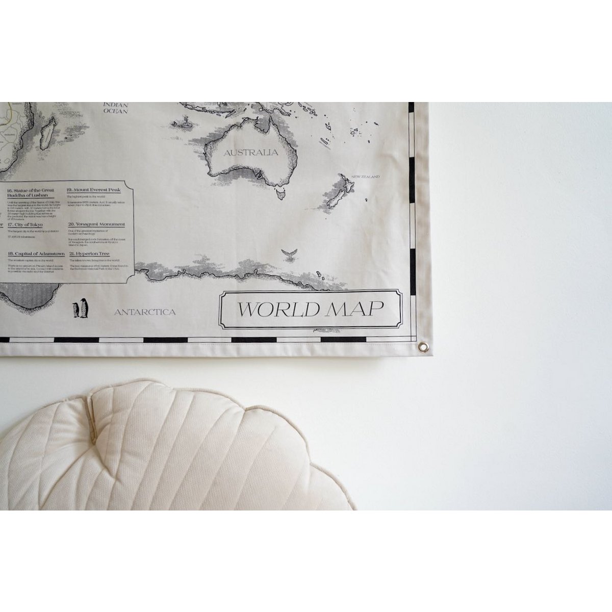Cotton world map for children "Civilisational achievements"