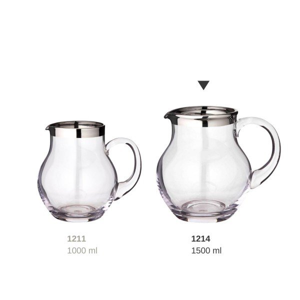 EDZARD kande Olivia, håndblæst krystalglas med platinkant, højde 17 cm, kapacitet 1,5 liter