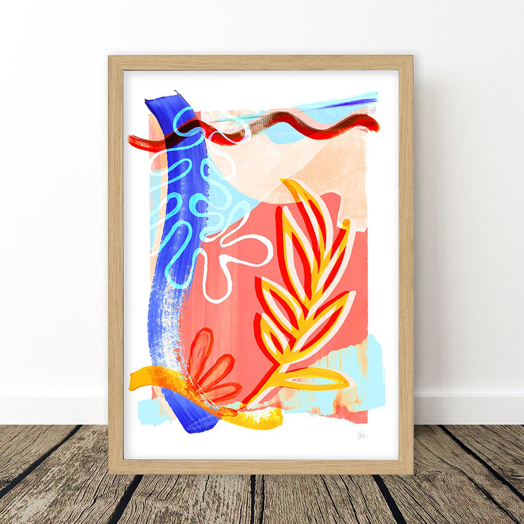 Abstrakcyjne kształty liści Art Print