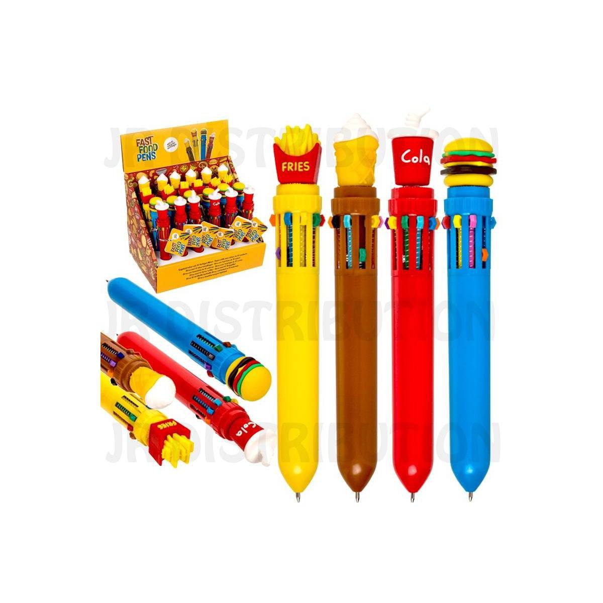 10 Colour Ballpoint Pen Fast Food Novelty Pen