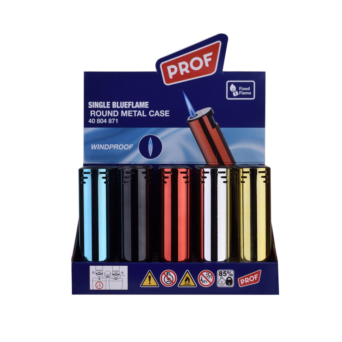 Encendedor Jet Flame PROF con cuerpo metálico redondo