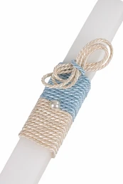 Bougie de baptême individuelle carrée, tons doux