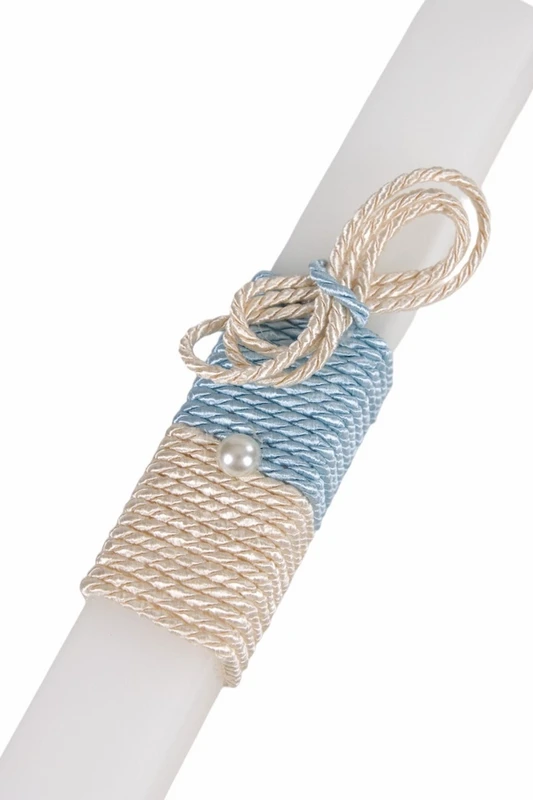 Bougie de baptême individuelle carrée, tons doux