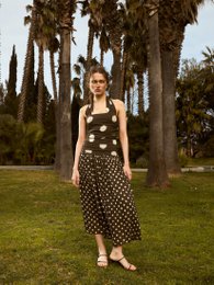 Abito midi Firstdance a pois marrone