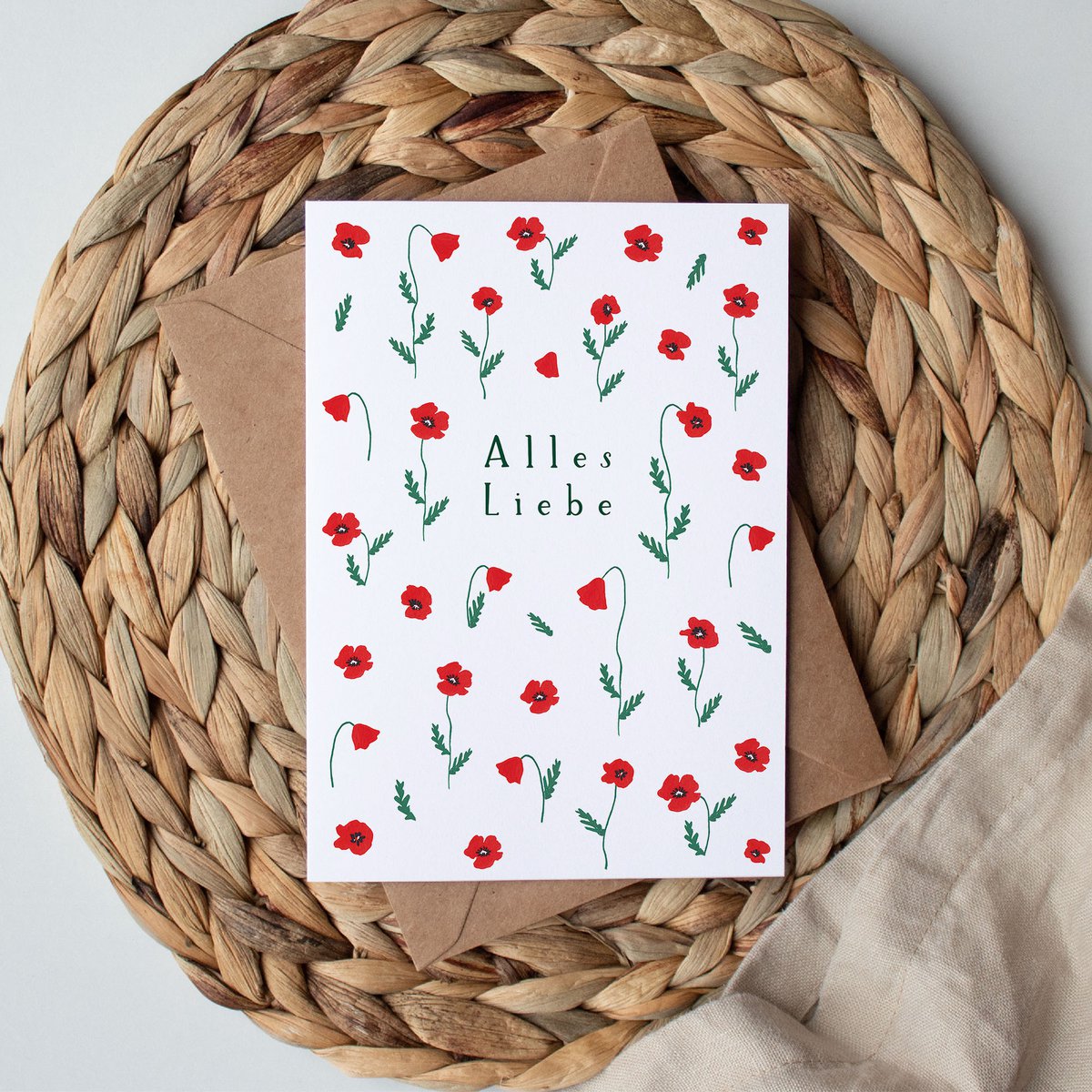 Folding card "Love poppies"
