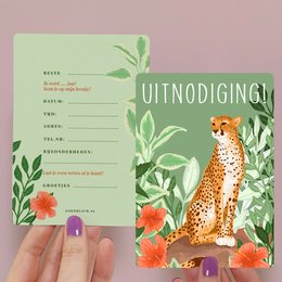 5 x Einladung Kinderparty - Gepard