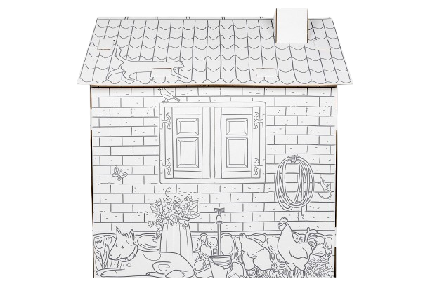 Creative Playhouse piccola fattoria, giocattolo di cartone per bambini, fai -da -te, costruzione e colorazione, 3+, ottimo regalo per compleanni e feste