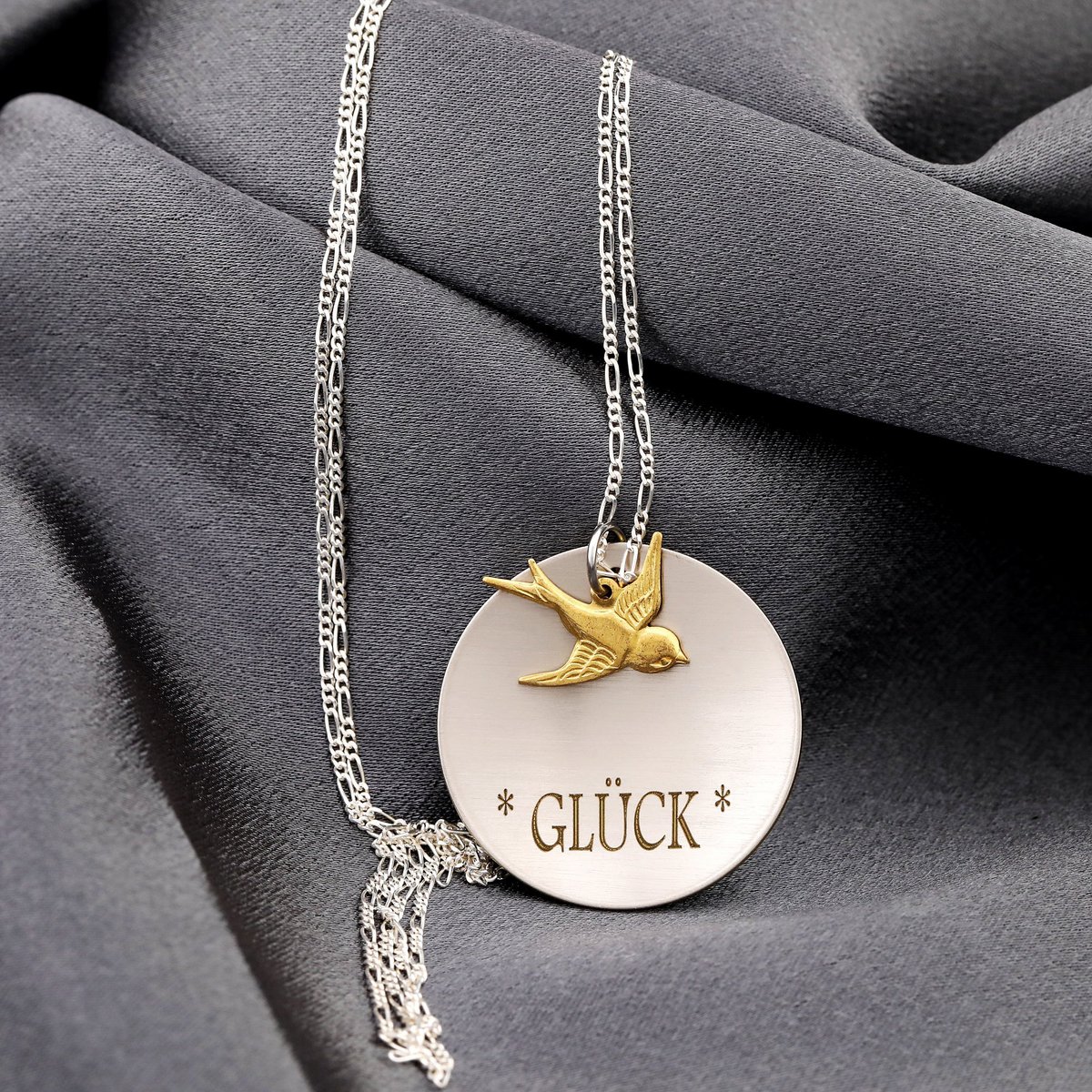 Collier CHANCE avec hirondelle - Argent sterling 925 - K925-113