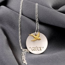 Collier CHANCE avec hirondelle - Argent sterling 925 - K925-113