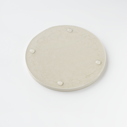 Bandeja de baratijas redonda beige de Jesmonite