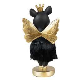 Pig statue 18 cm Black Gold-colored Polyresin Home accessories