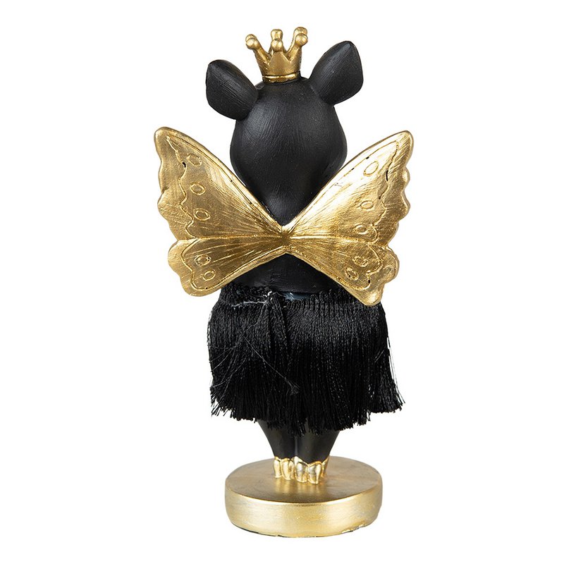 Pig statue 18 cm Black Gold-colored Polyresin Home accessories