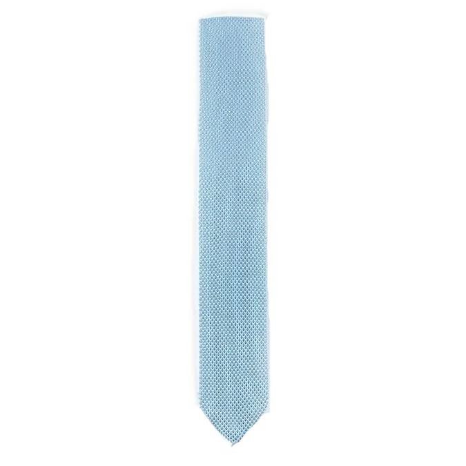 Misty blue knitted tie