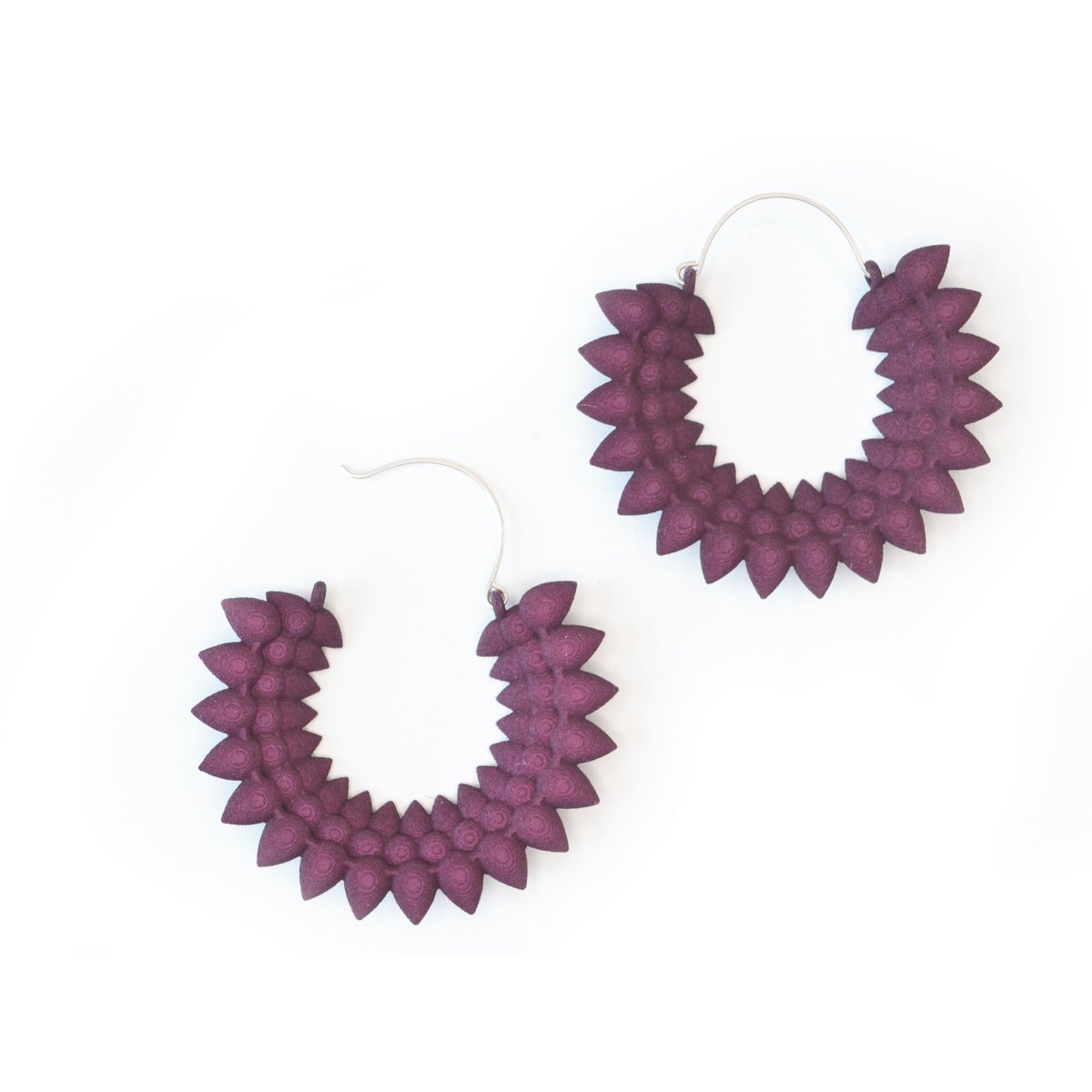 Boucles d'oreilles Dahlia Prune