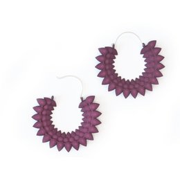 Boucles d'oreilles Dahlia Prune