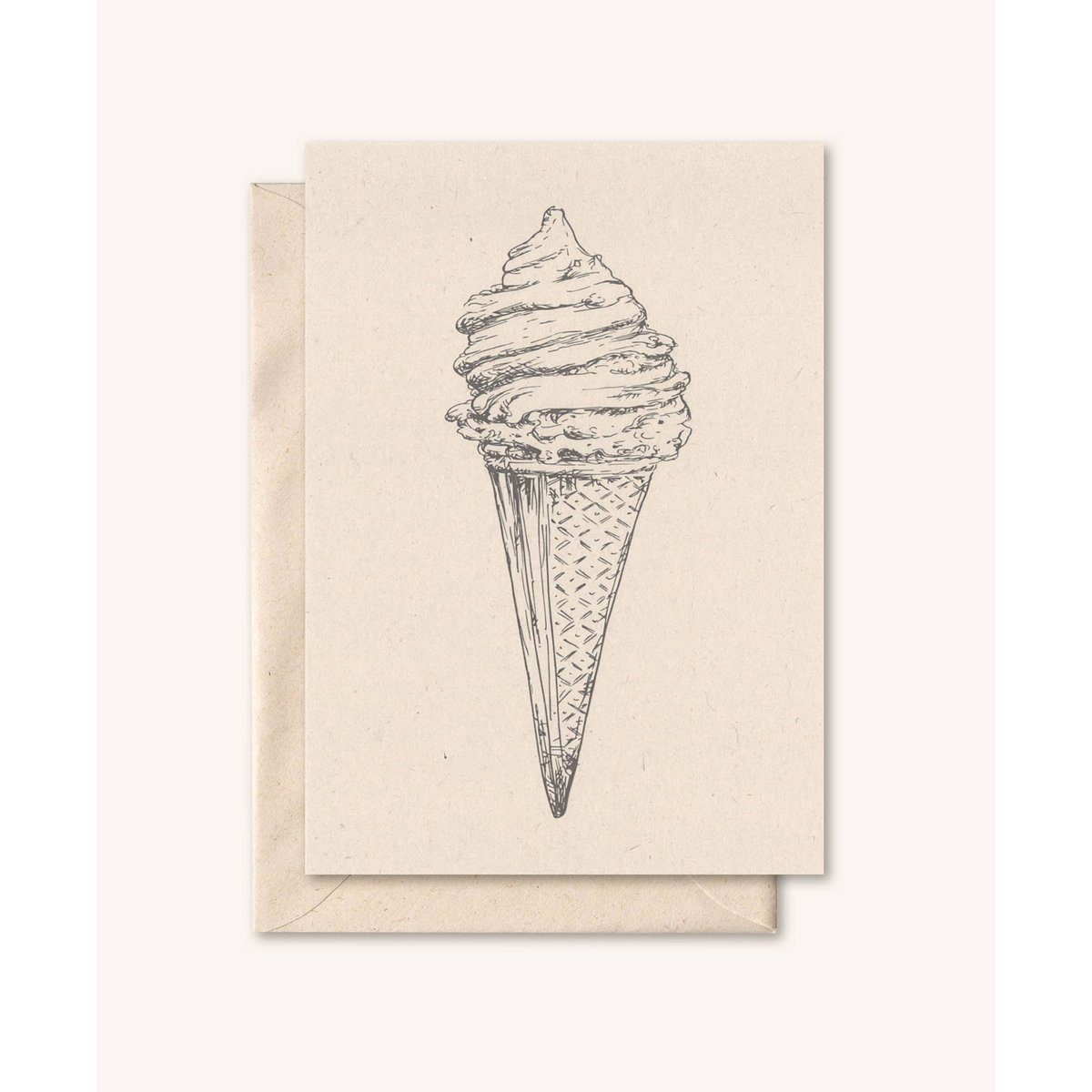 Duurzame kaart + envelop | Ijsje | Vlierbloesem