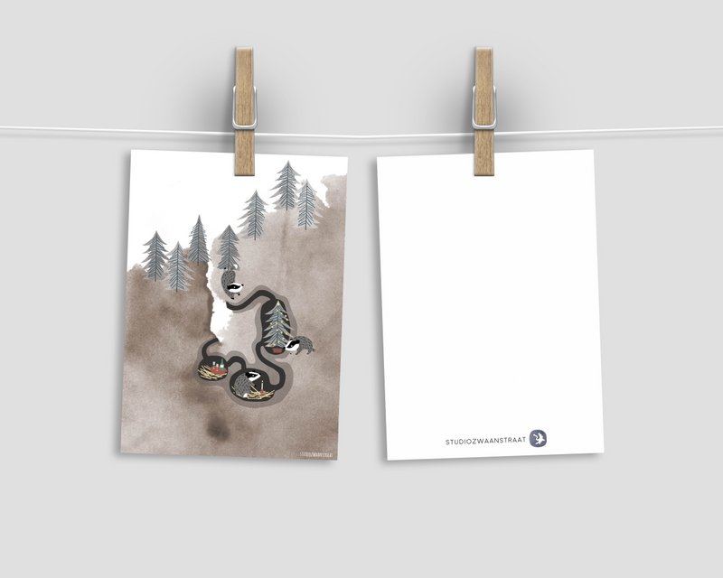 Postkarte - Serie 'Weihnachten' - 'Underground Party'