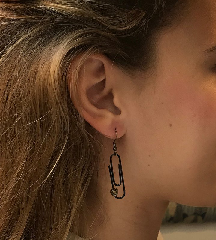 Grote rozenkwarts gepersonaliseerde paperclip oorbellen | door lovedbynlanla