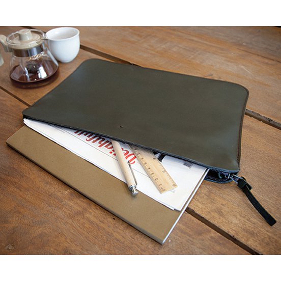 Leather laptop sleeve - Leather briefcase