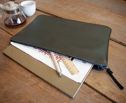 Computertaske i læder - Dokumentholder i læder