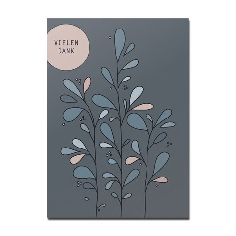 Thank you postcard, blue