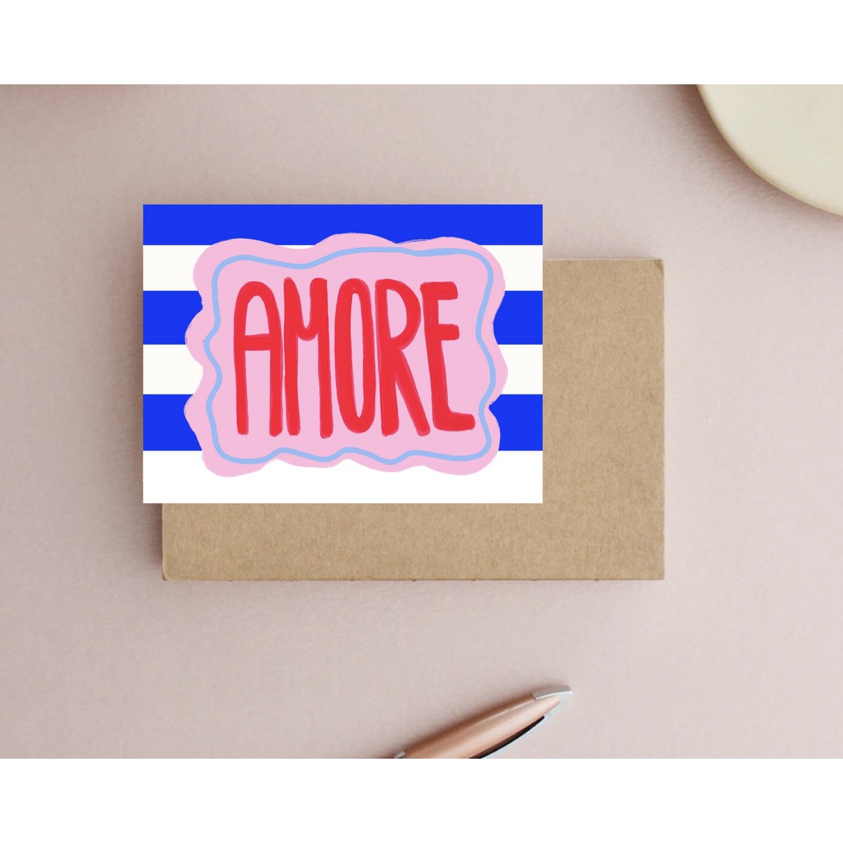 Amore Stripes Postkarte
