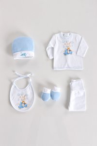 Newborn Baby Set Bunny on the Motorcycle With 5 Pieces Cotton One Size