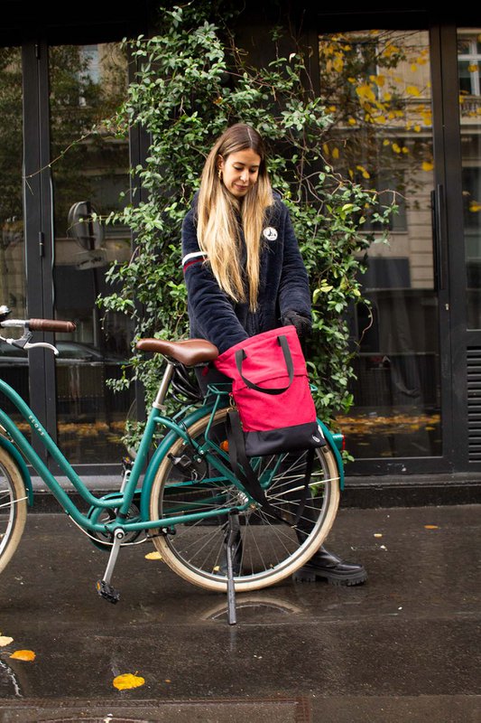 Borsa shopper per bicicletta Flo - Cherry