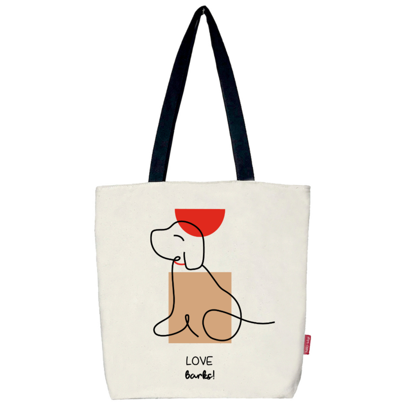 Totebags. Stor lommemodel "LOVE BARKS"