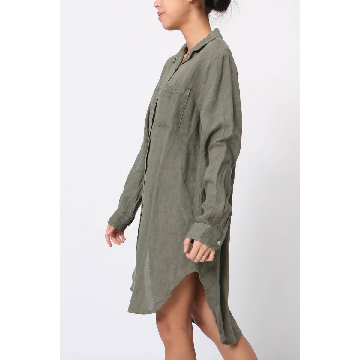 Short dress with linen pockets for women ref.2244