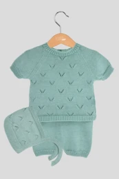 3 Pieces Cotton Knitting V Set 0630B