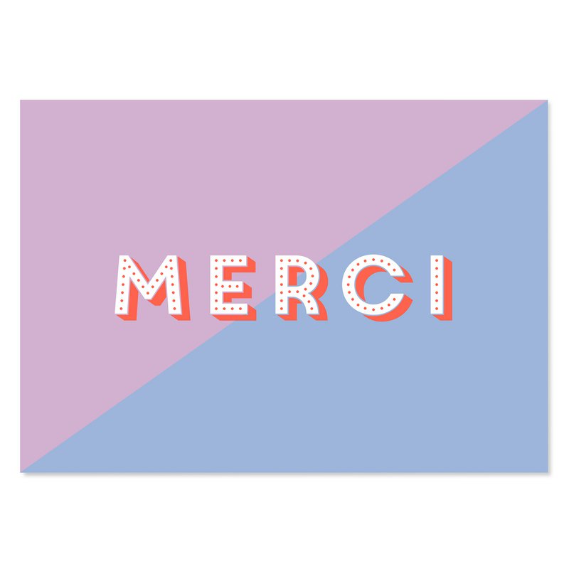 Thank you card “Merci” – modern card to say thank you