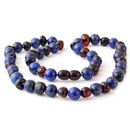 Collar Barroque Báltico Amber y Lapis Lazuli 10
