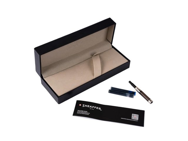 Vulpen SHEAFFER Icon E9108 M Matzwarte lak rode PVD-versieringen
