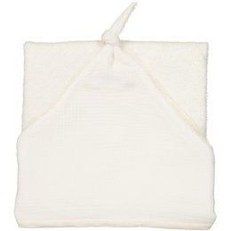 Soft, absorbent double cotton gauze bath towel in a variety of neutral colors including ocre, vert amande, vieux rose, and ivoire. Ideal for kids' bath time.