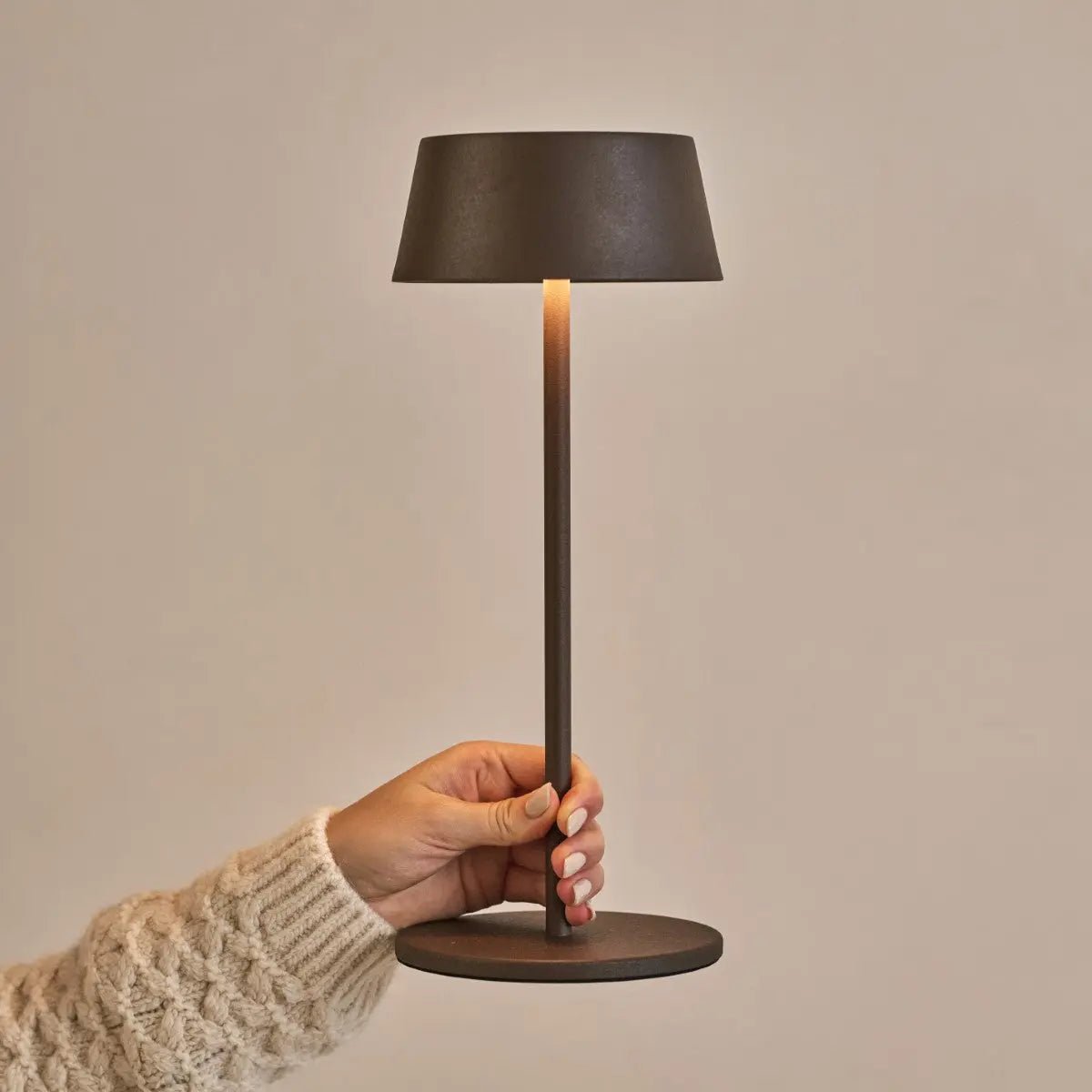 Hugo Mocha Brown Rechargeable Table Lamp