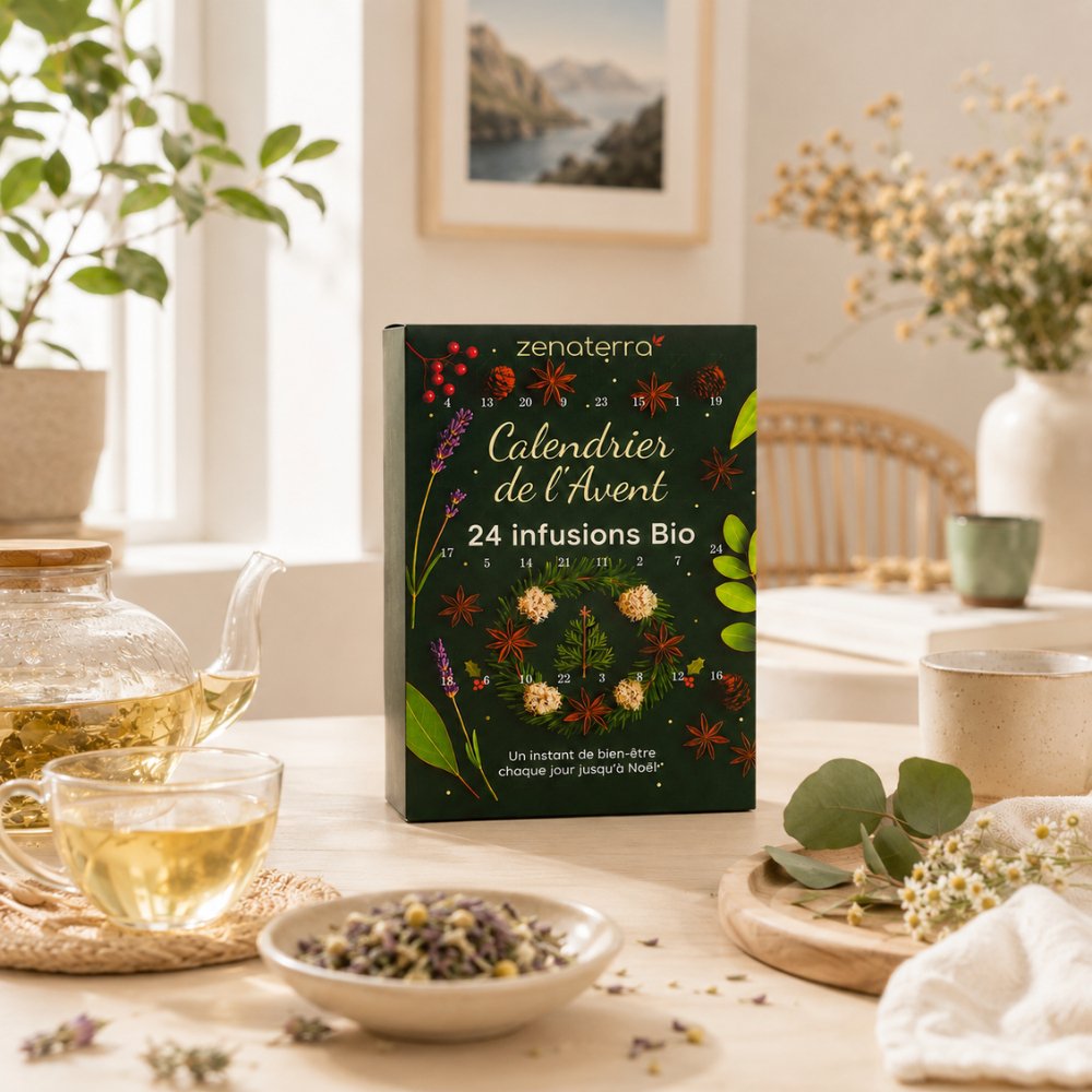 Calendario dell'Avvento 24 Tisane Biologiche – Infusi di Piante, Frutta e Spezie 100% Naturali – Confezione Regalo Gourmet & Benessere Senza Caffeina – Aromi Naturali e Benefici