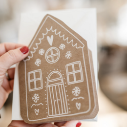 Christmas card folding card gingerbread house