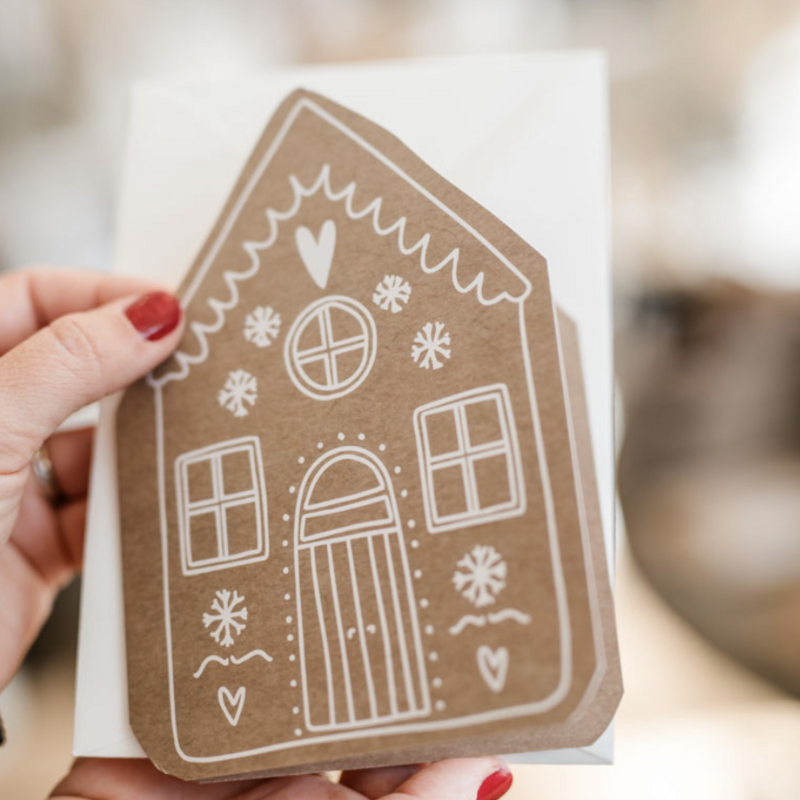 Christmas card folding card gingerbread house
