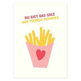 Postcard "Salt on my fries" from recycled paper