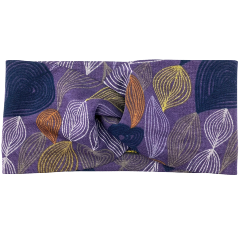 Headband purple leaves ponte jersey